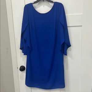 Royal Blue Dress with Flowy Sleeves